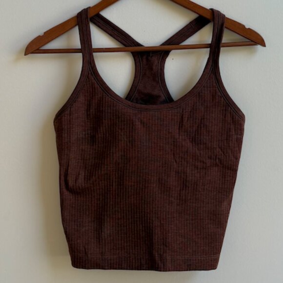 Lululemon Ebb To Street Cropped Tank Top - Brown (Size 6) - Picture 1 of 3